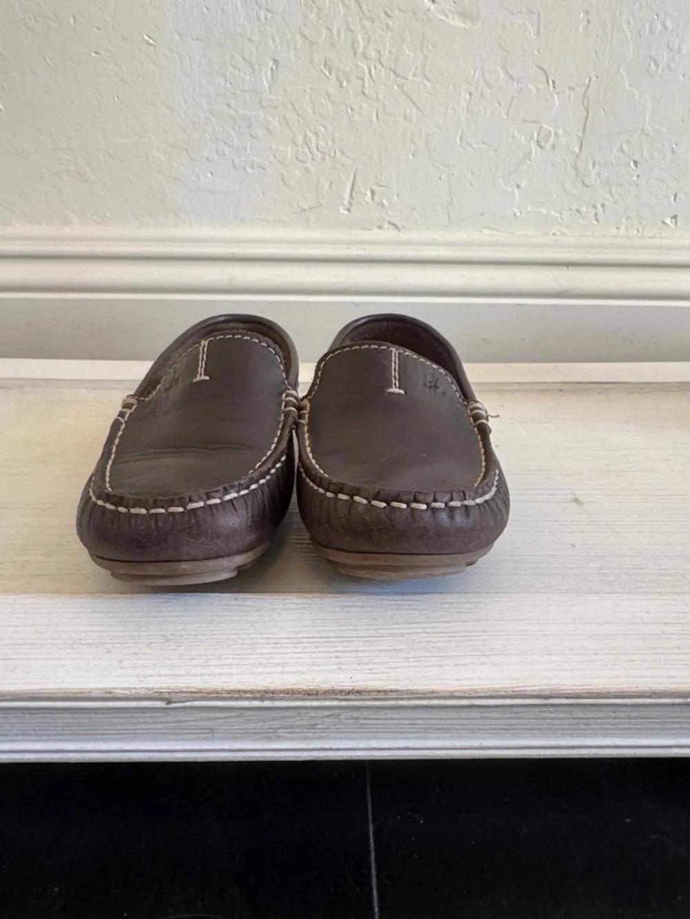 Jacadi Dark Brown Leather Moccasin Loafers for Kids